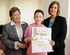 Kealey with Gleeson sales consultant Christine McLaren and Sarah Humphries, sales manager.