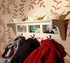 Photo shelf with hooks