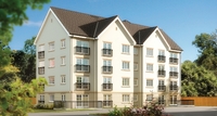 CGI of typical apartment block at Kelvindale Glade