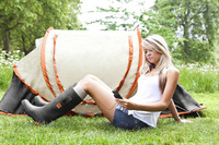 Orange Power Wellies to keep Glastonbury Festival goers charged