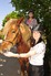 Laura Bellamy of Taylor Wimpey with a member of Leybourne Grange Riding Centre