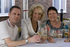 Jilly Goolden with Roman Quarter residents Phillip Dudley and Isobel Wilson.