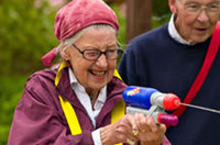 Resident Jayne Campbell lining up her shot