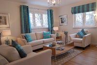 Stylish interiors at Kelvindale Glade in Glasgow.