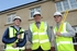Apprentices John Riding and Kieran Maguire, with site manager David Hickman.