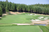 The 16th hole at the new Salish Cliffs Golf Club in Shelton, Washington