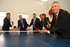 Lindsay Hoyle, right, tries his hand at table tennis.