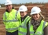 Sam Laceby and Dan Clark with Lavender Fields site manager Julian Foster