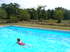 Enjoying the solar-heated pool