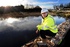 Miller Homes technical manager Patrick Arkle at the pond. 