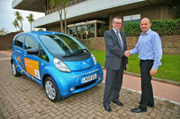 Peugeot i0n electric car delivered to EDF Energy