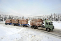 Extra long timber haulage combination tested successfully