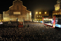 Fans pack Bologna main square for Ducati MotoGP Night