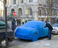 Toy Racer - life-size Play-Doh car sticks to road