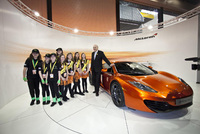 McLaren present MP4-12C sports car to Vince Cable