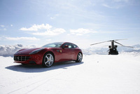 Ferrari FF at the top of Plan de Corones at 2,350 metres