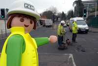 Playmobil figure highlights pothole problems in Sevenoaks