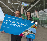Ryanair celebrates the start of summer at Stansted