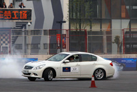 Sebastian Vettel puts Infiniti road cars through their paces