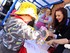 Fin and Milo Davis take part in the Easter egg tombola 