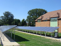 The photo voltaic panels at Mayford Grange are just one aspect of its eco credentials. The photo voltaic panels at Mayford Grange are just one aspect of its eco credentials.