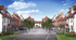 An artist’s impression of the village square at The Grange development in Hailsham.
