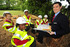 Orchard Primary School pupils with Taylor Wimpey Sales Executive Michael Vine.