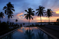 Kadju House pool at dusk