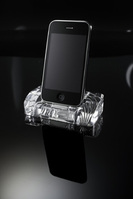 Luxury iPhone stand handcrafted from pure crystal glass
