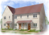 A CGI of the new homes at The Coppins, Corsham