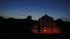 3m bell tent at night with fairy lights