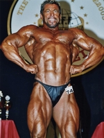 Mike Mitchell after winning a Mr Universe title