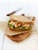 Poached salmon sandwich