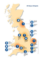 Ouch! top UK injury hotspots revealed