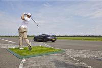Worlds’ farthest golf shot caught in a moving car
