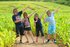 Children pull the Usain Bolt pose in the mazie maze