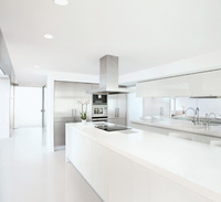 Pure white quartz worktop from Okite