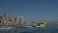 Mini speed boating in Boston Harbor