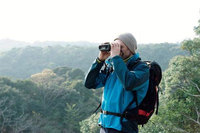 Smaller, lighter and rain resistant digital recording binoculars