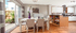 An open-plan kitchen and dining area