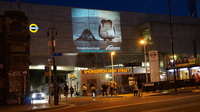 Northumbria projections at Shoreditch High Street Station