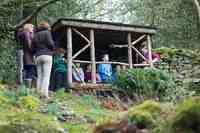 Art workshop in progress in the Dove Cottage garden