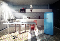 Gorenje retro refrigerator in baby blue