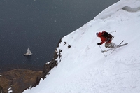 Sailboat skiing Iceland