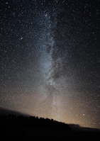 Stars over the sea in coastal Northumberland