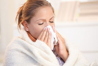 Woman with flu