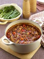 Pork and Fennel with Red Wine and Borlotti Beans Casserole