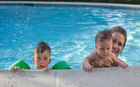 Family swimming