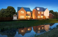 A street scene of new Redrow homes at Nightingale Gardens