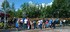 Would-be home owners queue outside Redrow’s sales office at Woodland View, Prestwich. 